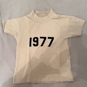Essentials Beige Tee with Black 1977 Design
